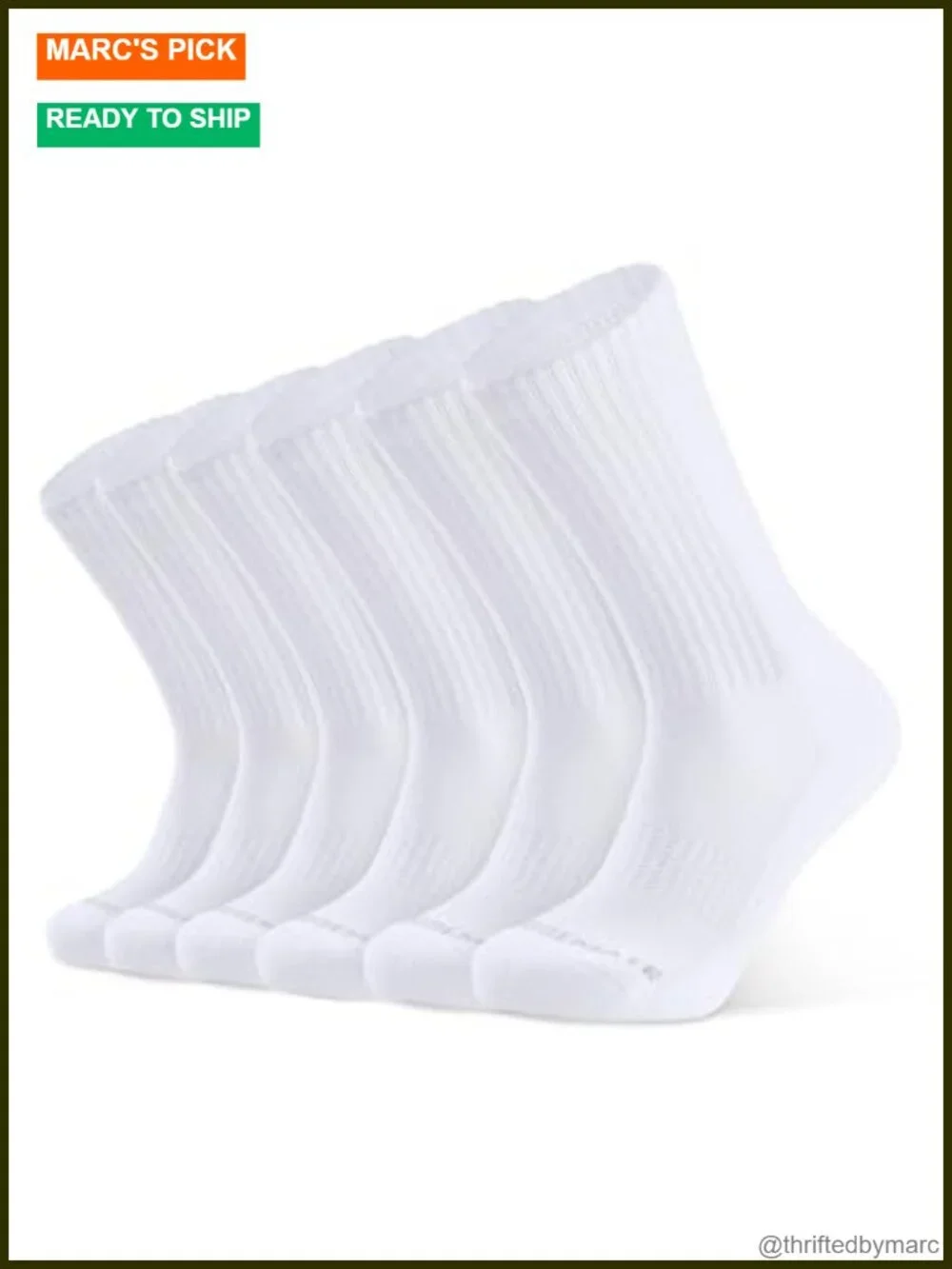 Moisture-Wicking Athletic Cushioned Crew Socks 6 Pairs Cotton Comfy Running